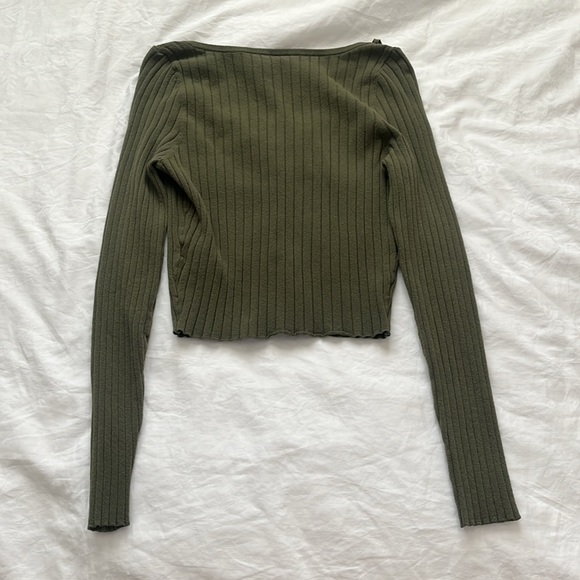 LOS ANGELES Atelier cropped green button up cardigan size small - Picture 9 of 9